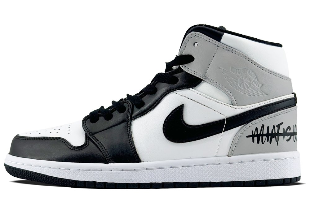 Jordan Air Jordan 1 Anti-Slip Wear-Resistant High-Top Vintage Basketball Shoes Men's Black White Gray