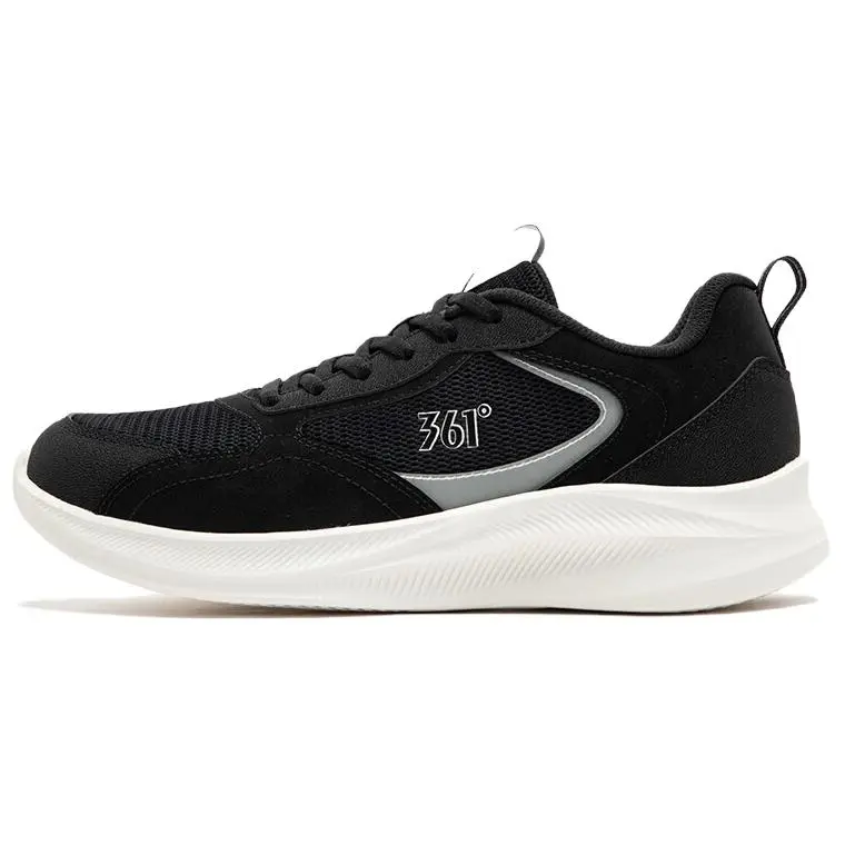 361° Cushioning, Breathable, And Resilient Design Low Top Training Running Shoes Men's Obsidian Black Feather White
