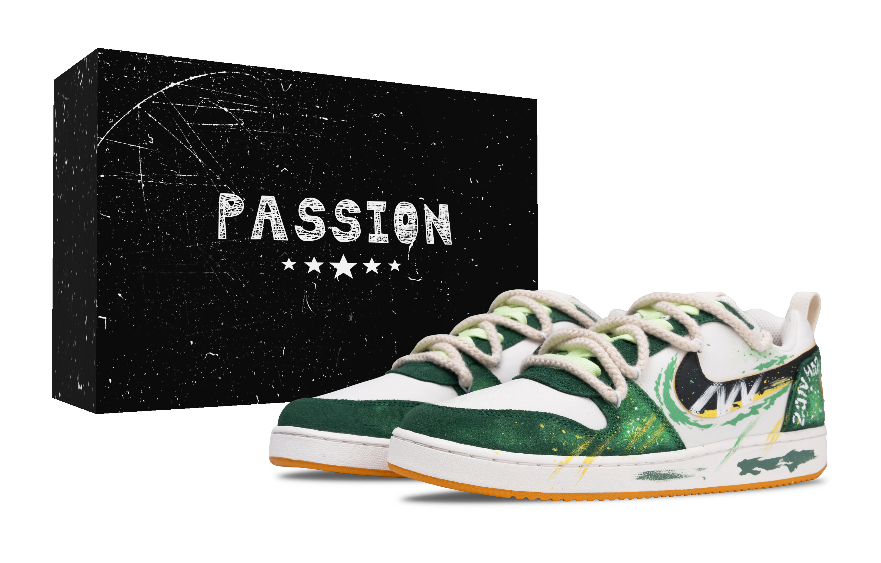 Nike Court Borough PRM Full Of Interest Cushioning, Wear Resistant Low top Skateboard Shoes Men's White Green