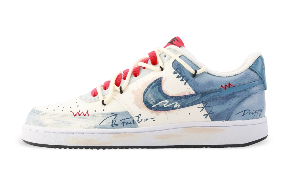 Nike Court Vision 1 Drippy Fearless Abrasion Resistant Low top Skateboard Shoes Men's Blue