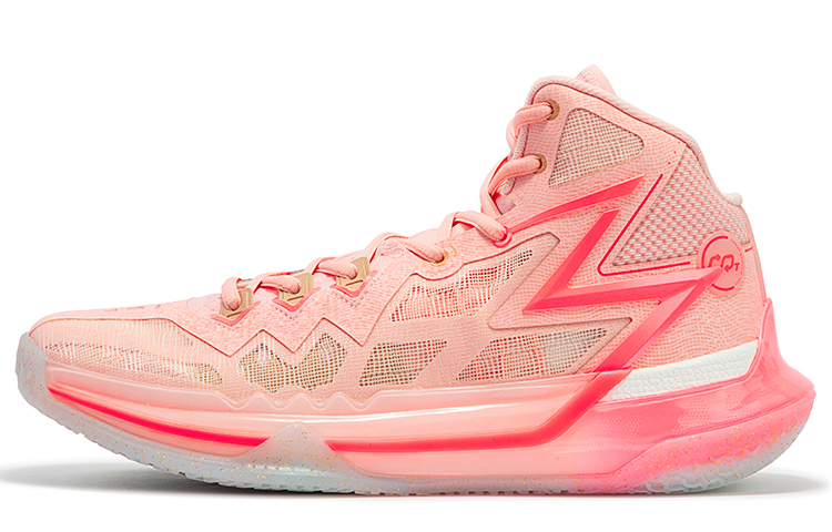 361° BIG3 Future PE Red Cushioning Anti-Slip And Wear-Resistant High-Top Basketball Shoes Men's Pink