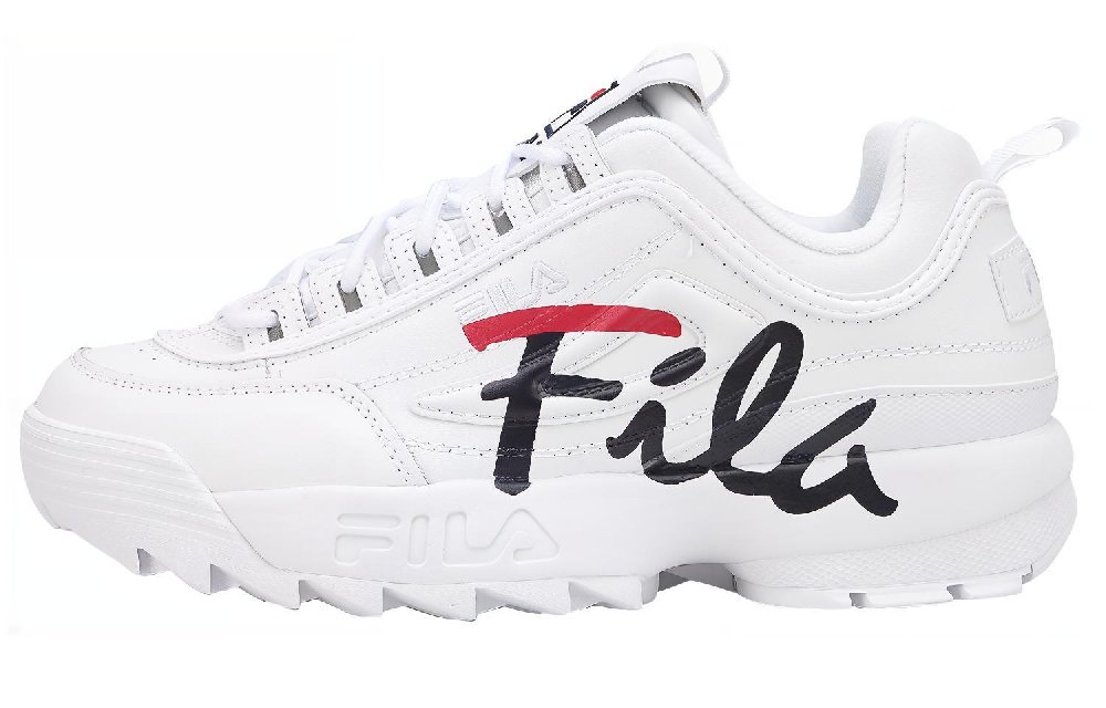 FILA Low Top Side Logo Daddy Shoes 'White Black'