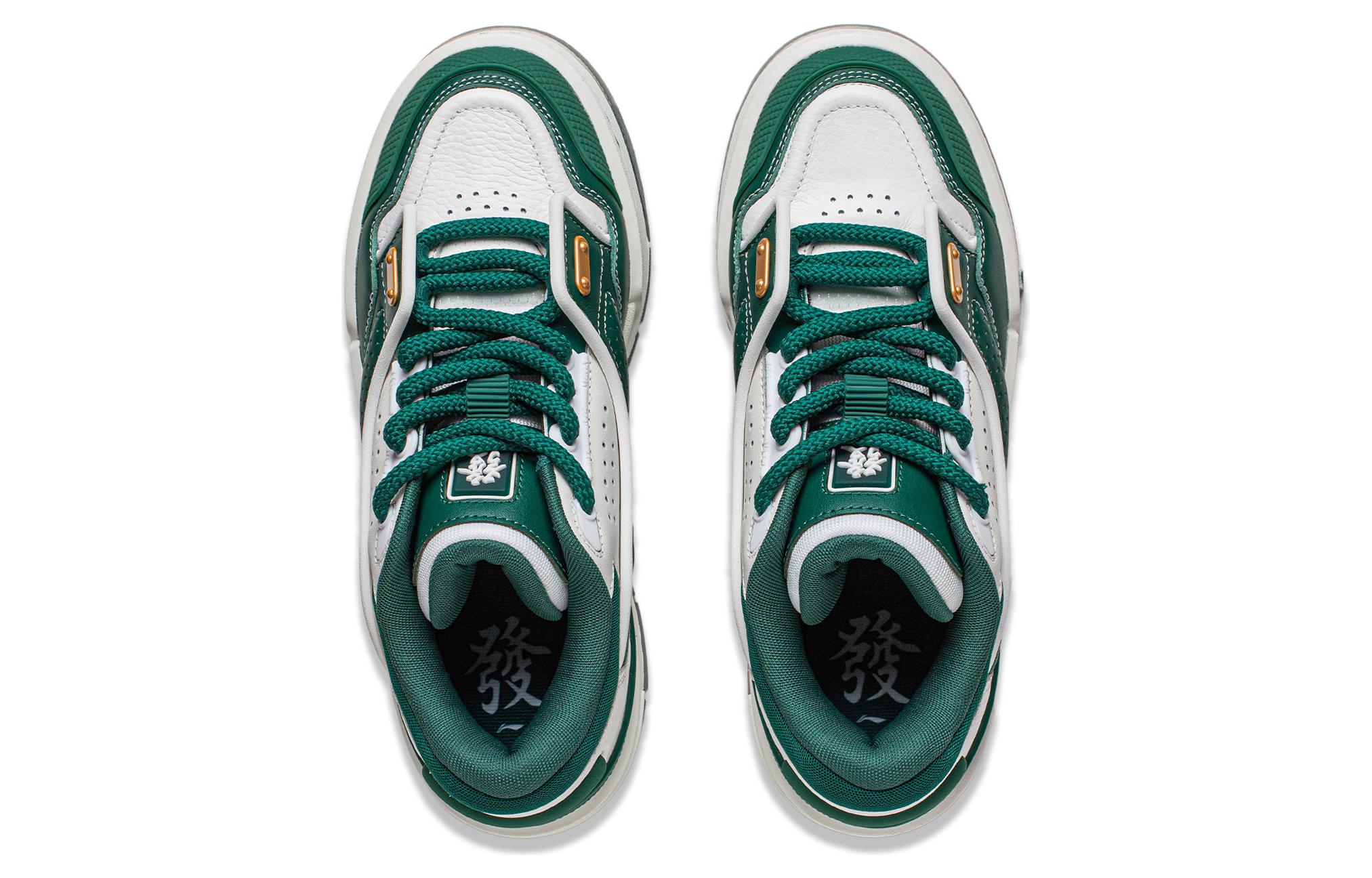 LiNing 001 BTC MEGA Slip-Resistant Cushioning Wear-Resistant Support Low-Top Skateboard Shoes Women's White Green купить в интернет-магазине Yoocart с быстрой доставкой по России.