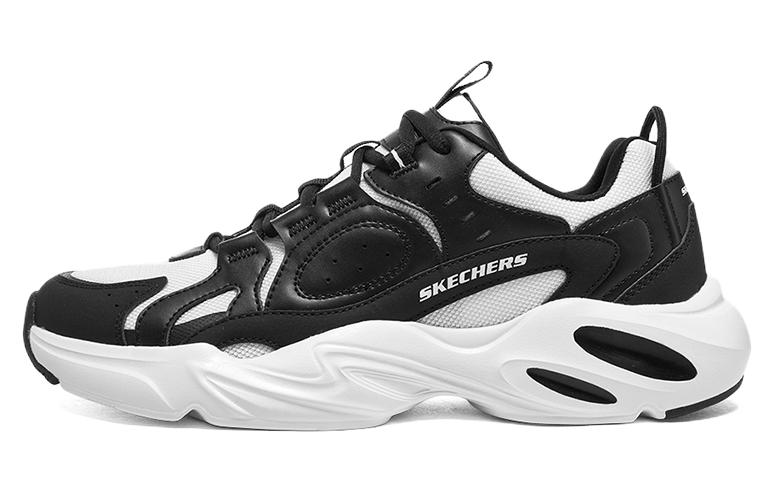 Skechers Cushioning Anti-Slip And Wear-Resistant Low-Top Chunky Sneakers Men's Black White