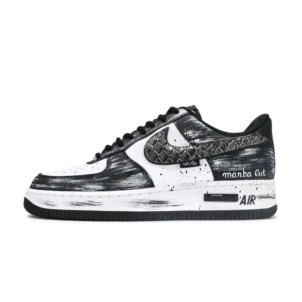 Nike Air Force 1 Abrasion Resistant Low top Skateboard Shoes Unisex Black White