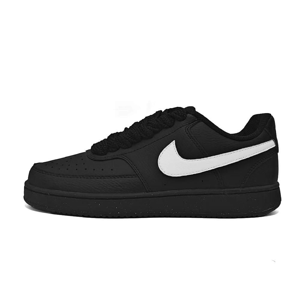 Nike Court Vision White Shadow Slip Resistant Low Top Skateboard Shoes Unisex Black White