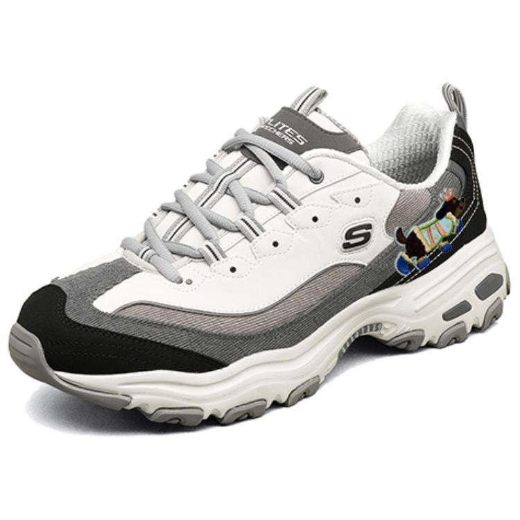 Skechers D'Lites Low Top Chunky Sneakers Women's White Black