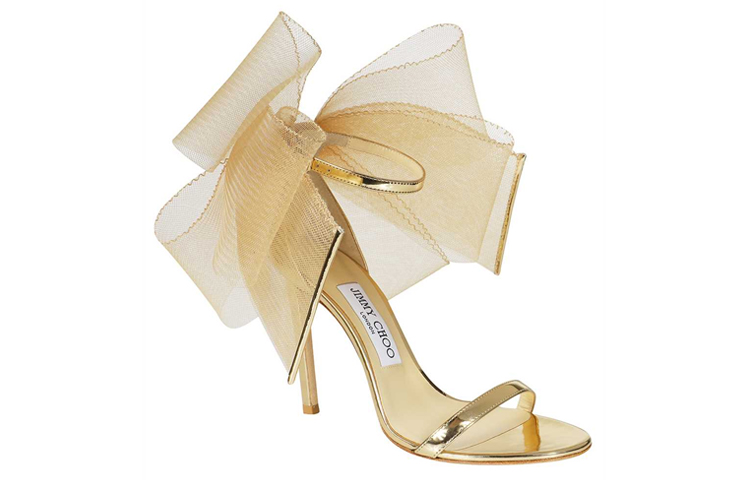 Jimmy Choo Aveline One Strap Sandals 10cm Women's Gold