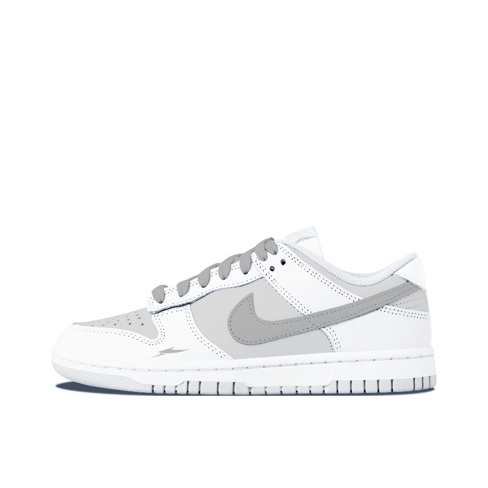 Nike Dunk Low Top Skateboard Shoes Women's Gray White