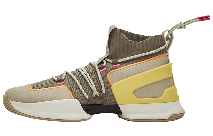EQLZ EQUALIZER Zero Cell Basketball Shoes Unisex Mid top Sand Gray/Yellow