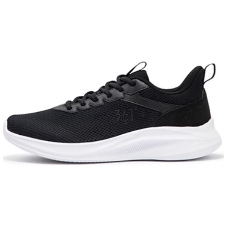 361° Cushioning Wear-Resistant Low-Top Casual Running Shoes Men's Black White