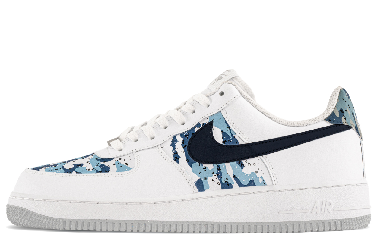 Nike Air Force 1 NikeAF1 Height Increasing Low top Skateboard Shoes Men's Blue White