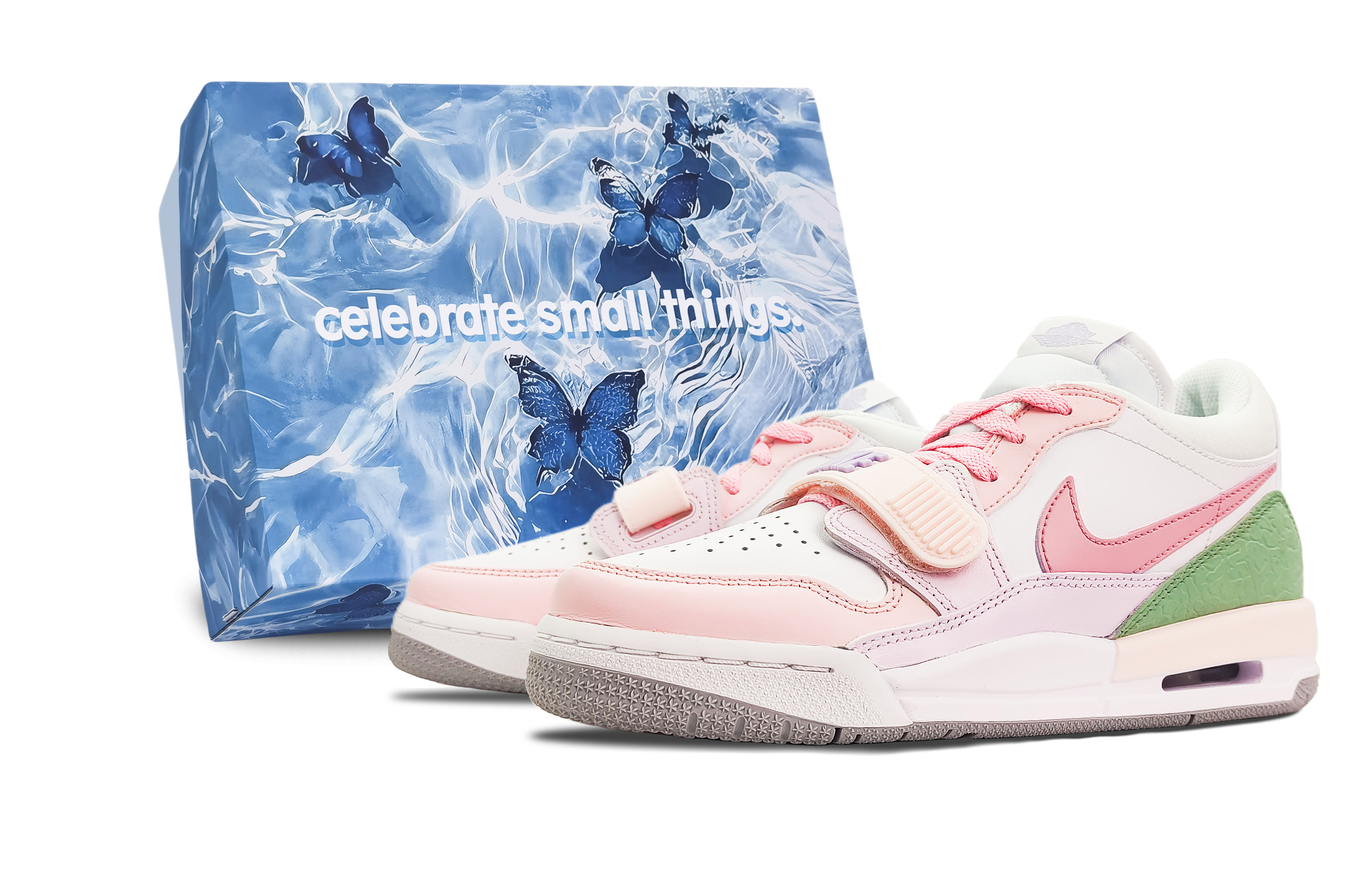 Jordan Legacy 312 Low-Top Vintage Basketball Shoes GS Pink White