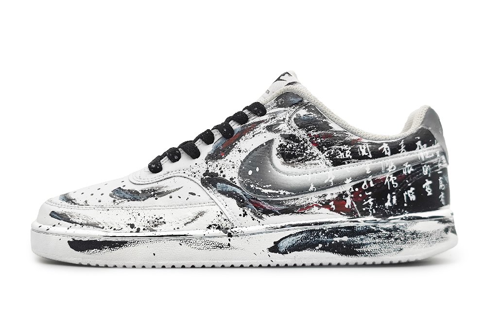 Nike Court Vision 1 Low-Top Skateboard Shoes Women's Black White