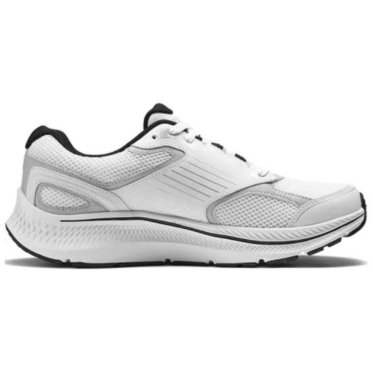 Skechers Cushioning, Wear Resistant Low Top Running Shoes Men's White Silver