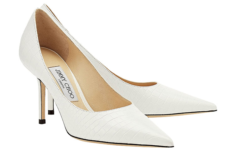Jimmy Choo LOVE Slim Heel High Heels 8.5cm Women's White