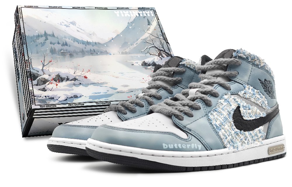 Jordan Air Jordan 1 Mid Mid-Top Vintage Basketball Shoes Men's Blue White