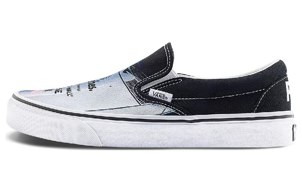 Slip On Peaches. One Universe X Classic Vans 'Black True White'
