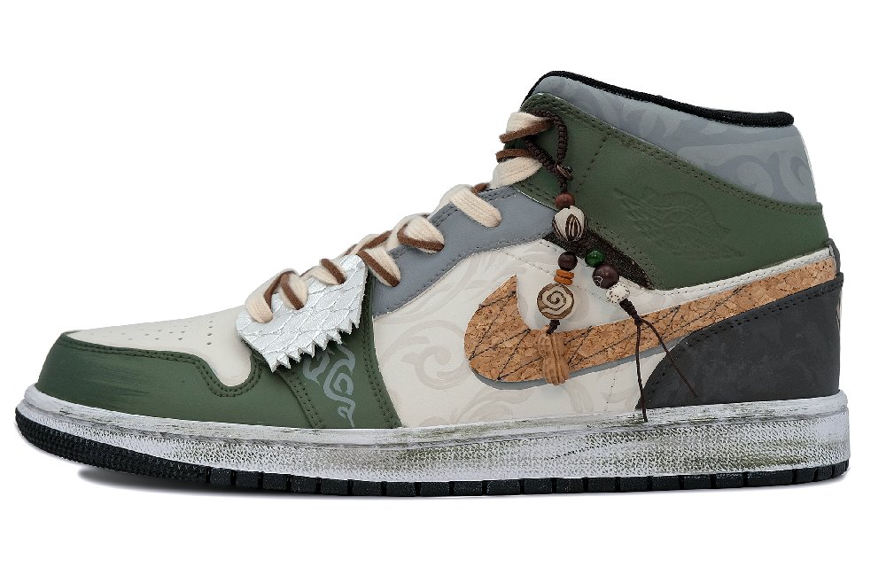 Jordan Air Jordan 1 Anti Slip Wear Resistant Mid Top Vintage Basketball Shoes Men's Jasper