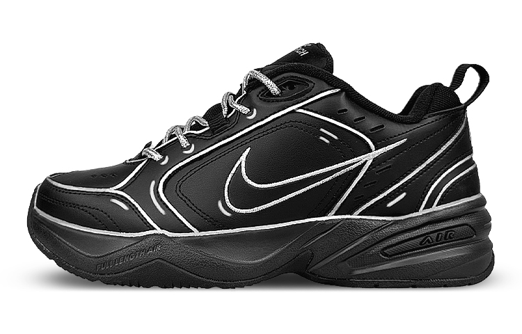 Nike Air Monarch 4 Non-slip Lightweight Low-Top Chunky Sneakers Unisex Black Gray