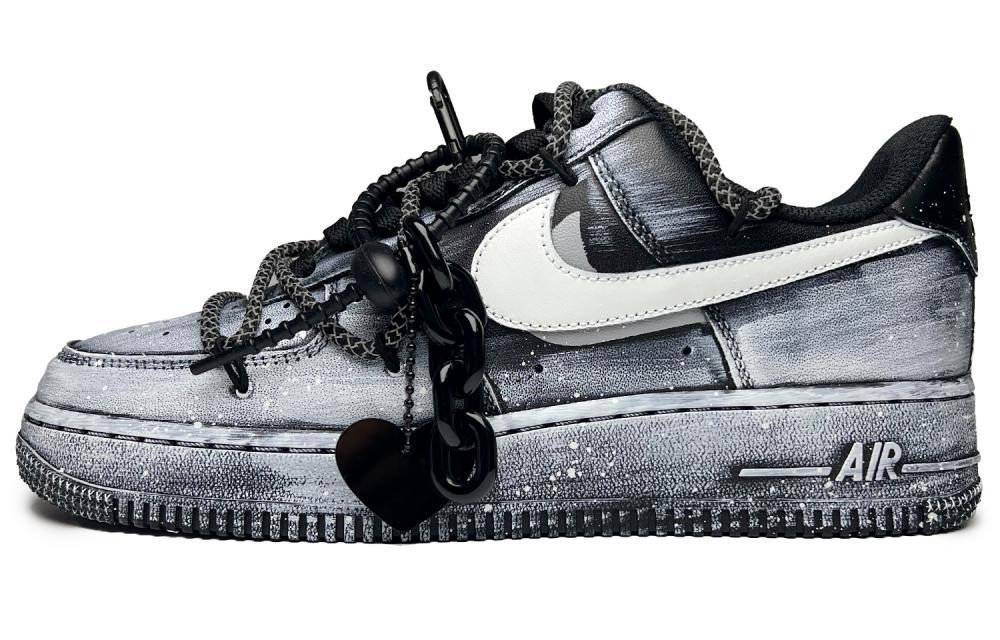 Nike Air Force 1 Magpie Bridge Falling Galaxy Low-Top Skateboard Shoes Women's Black White