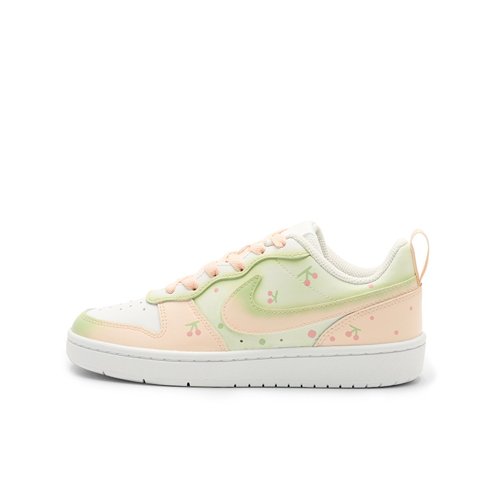 Nike Court Borough Wear-Resistant Balance Low-Top Skateboard Shoes GS Women's White Pink Green