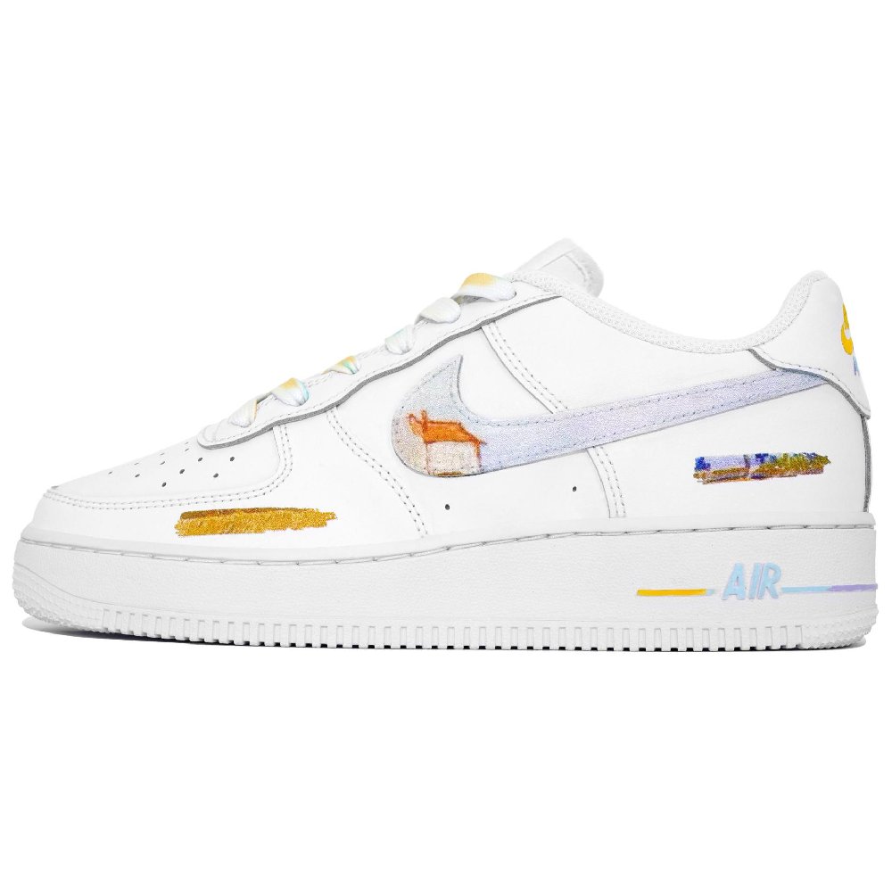 Nike Air Force 1 Skateboard Shoes Unisex Low top Gold