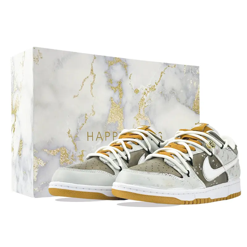 Nike Dunk Gilded Tundra Cushioning, Wear Resistant Low top Skateboard Shoes Unisex Olive Green