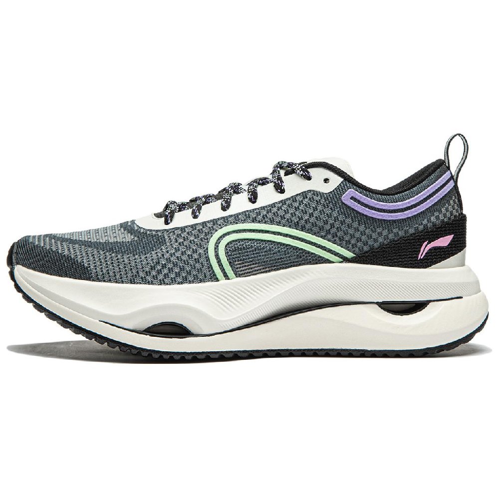 LiNing Cushioning Wear-Resistant Lightweight Rebound Low-Top Running Shoes Women's Black White