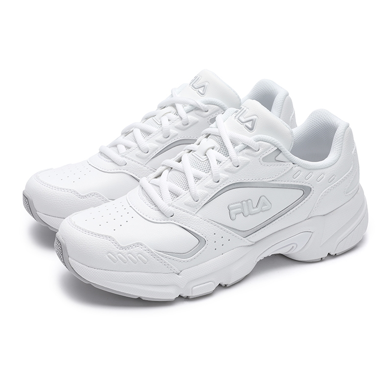 FILA Cushioning Low-Top Running Shoes Women's White Silver