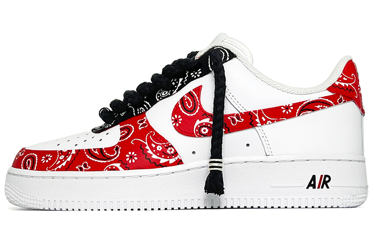 Nike Air Force 1 07 Air Force 1 Coverage Warm Low-Top Skateboard Shoes Men's Black White Red