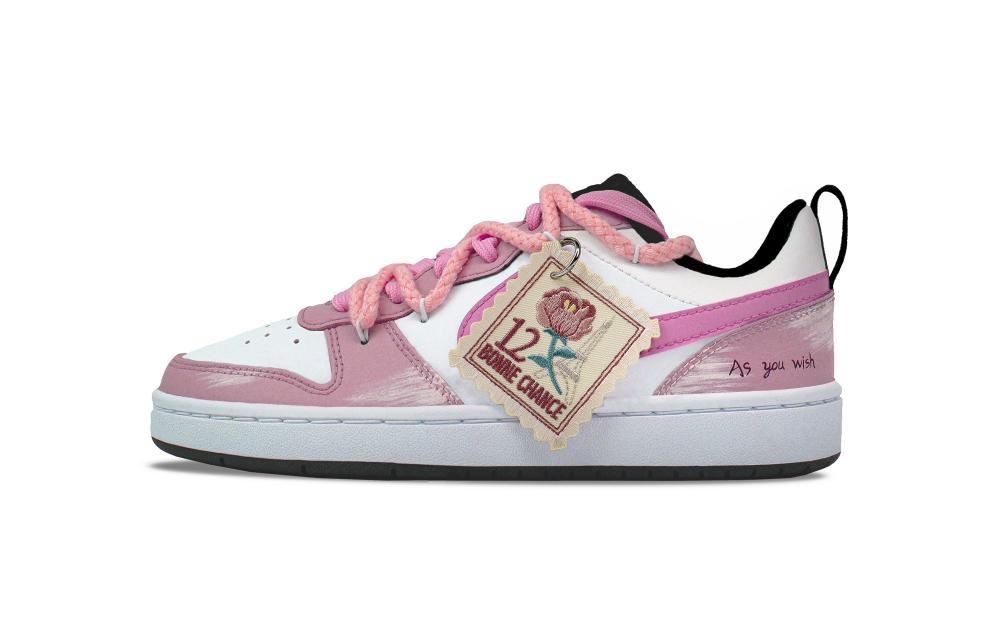 Nike Court Borough Pink Wish Rose Journey Non-slip Lightweight Skateboard Shoes Women's Pink Purple