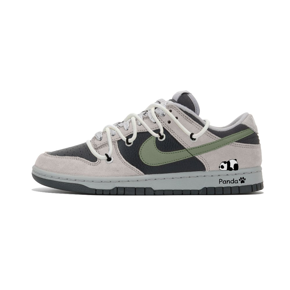 Nike Dunk Anti-Slip Wear-Resistant Low-Top Skateboard Shoes Unisex Gray Black