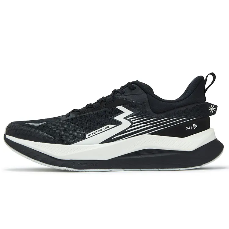 361° Cushioning, Slip Resistant, And Abrasion Resistant Low Top Casual Running Shoes Unisex Black White