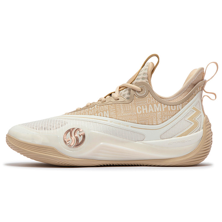 361° Zen 6 Basketball Shoes Men Low-Top Feather White/Champagne Gold