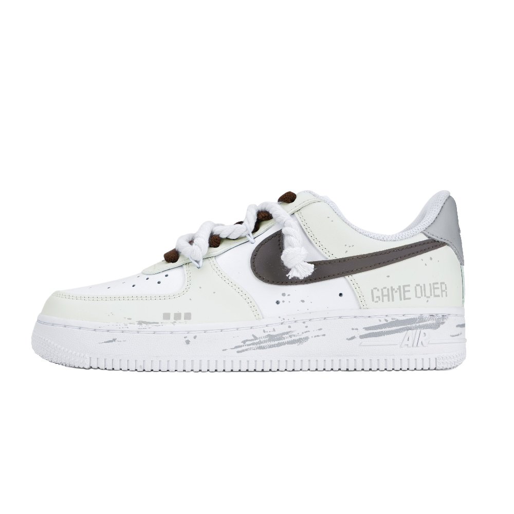 Nike Air Force 1 Anti Slip Wear Resistant Low Top Skateboard Shoes Unisex Gray