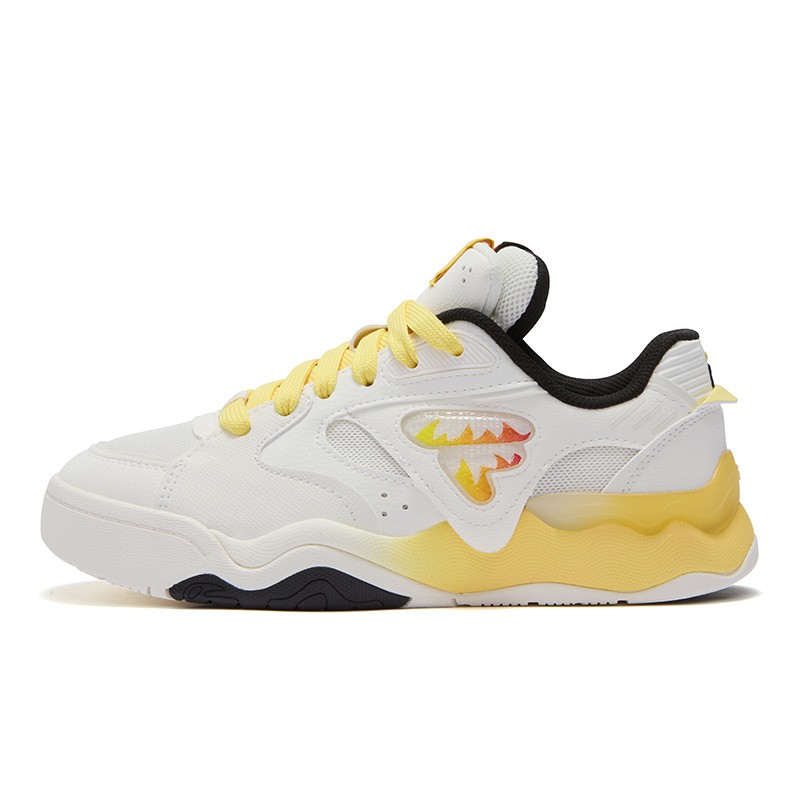 FILA FUSION Kick 2.0 Low Top Skateboard Shoes Women's White Yellow