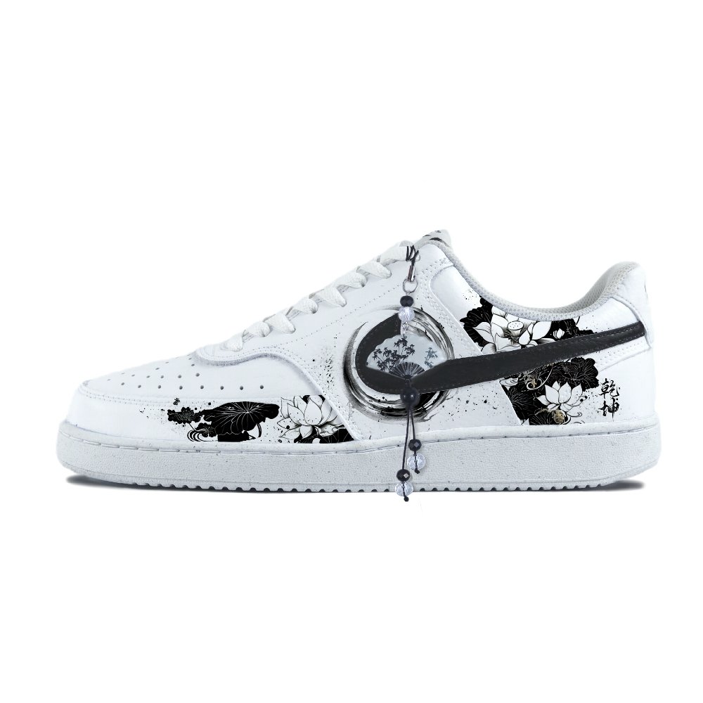 Nike Court Vision 1 Abrasion Resistant Low Top Skateboard Shoes Unisex White