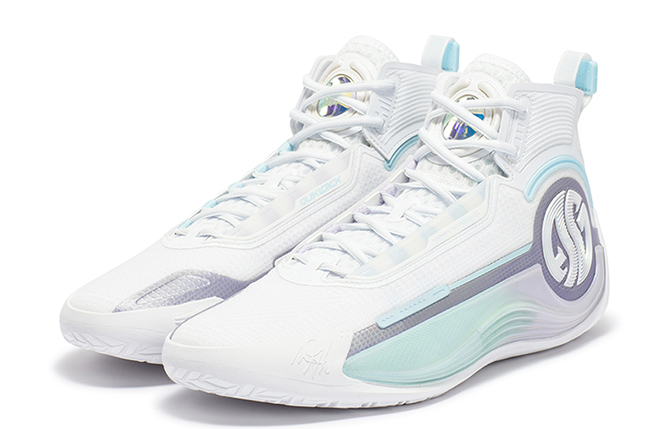 361° AG4 SOAR Ice Blade Cushioning Anti-Slip And Wear-Resistant High-Top Basketball Shoes Men's 361° White/Glacier Blue
