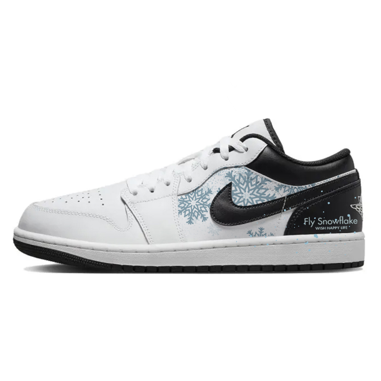 Jordan Air Jordan 1 Durable Breathable Low-Top Vintage Basketball Shoes Men's White Black