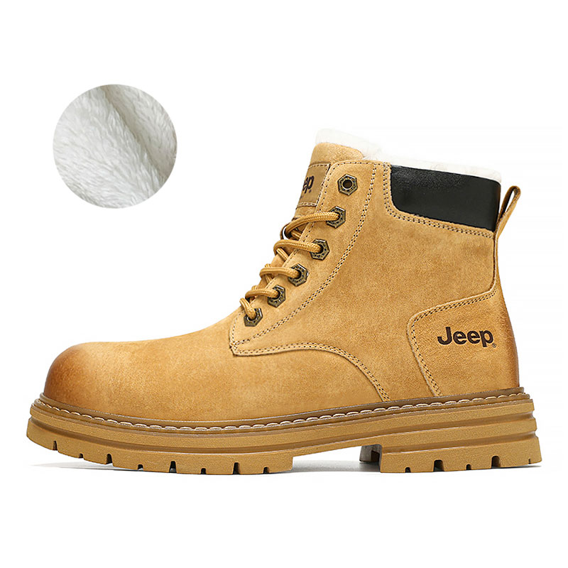Jeep Classic Suede Yellow Boots Short Martin Boot Men's Gold