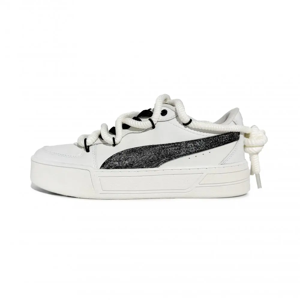 PUMA Skye Abrasion Resistant Low Top Skateboard Shoes Women's White