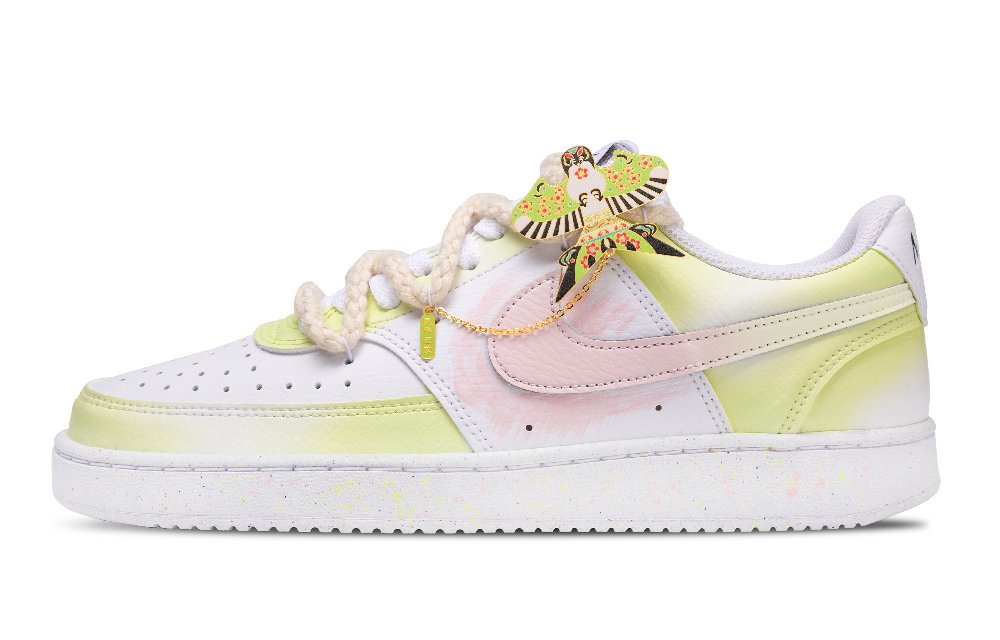 Nike Court Vision 1 Low Top Skateboard Shoes Unisex Yellow White