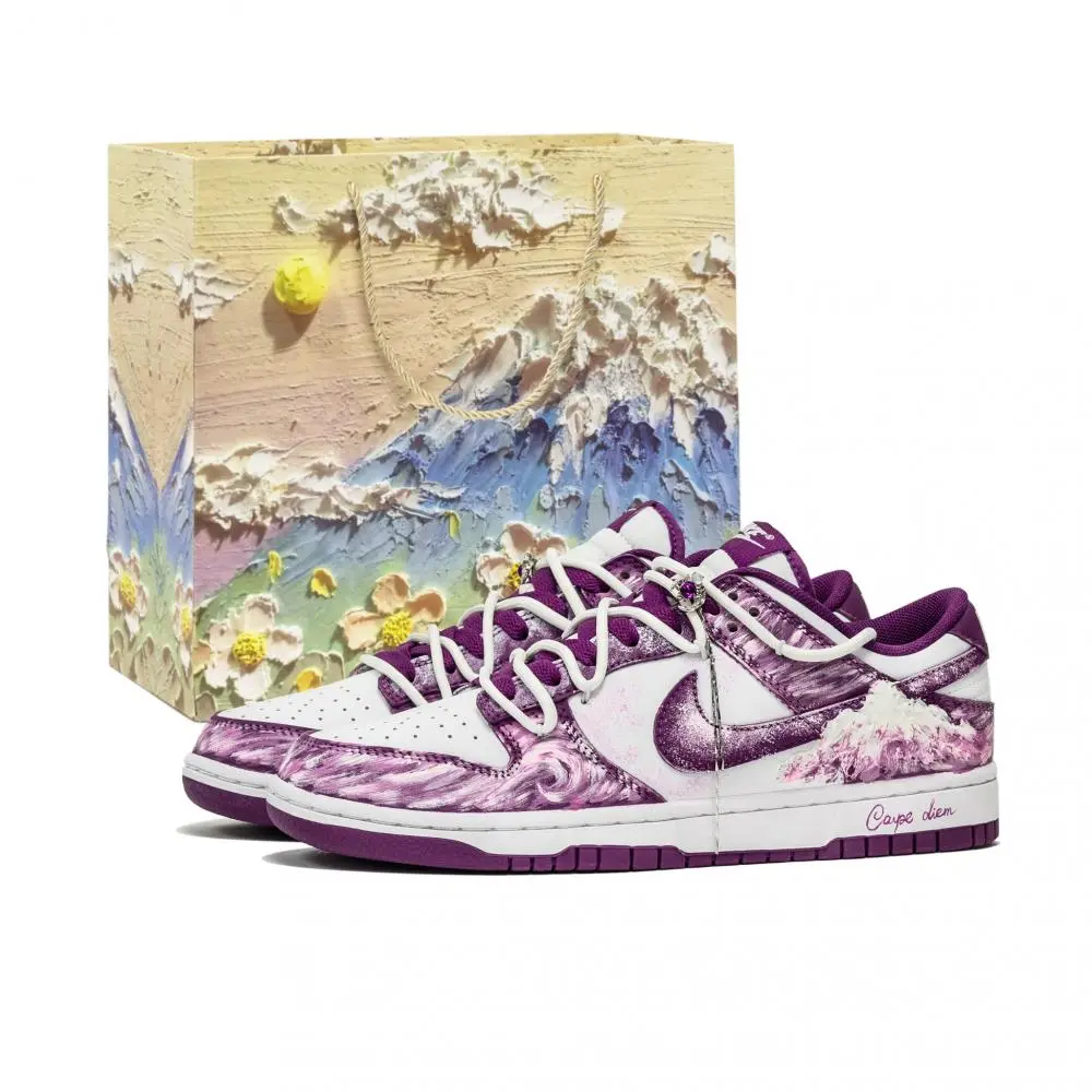 Nike Dunk Fantasia, Under The Mount Fuji Abrasion Resistant Low top Skateboard Shoes Unisex Purple