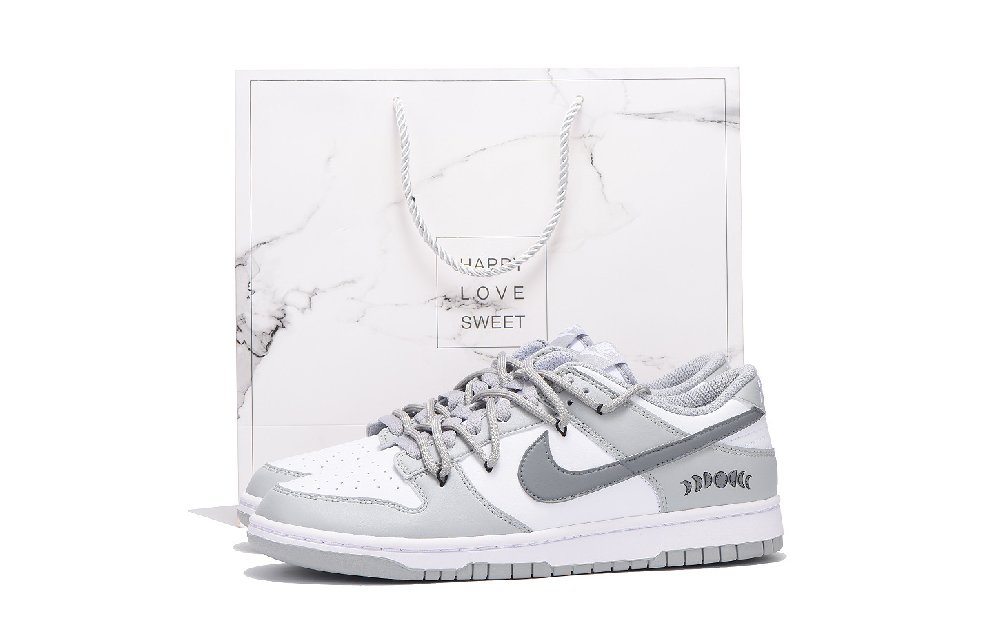 Nike Dunk Low Top Skateboard Shoes Unisex Light Gray