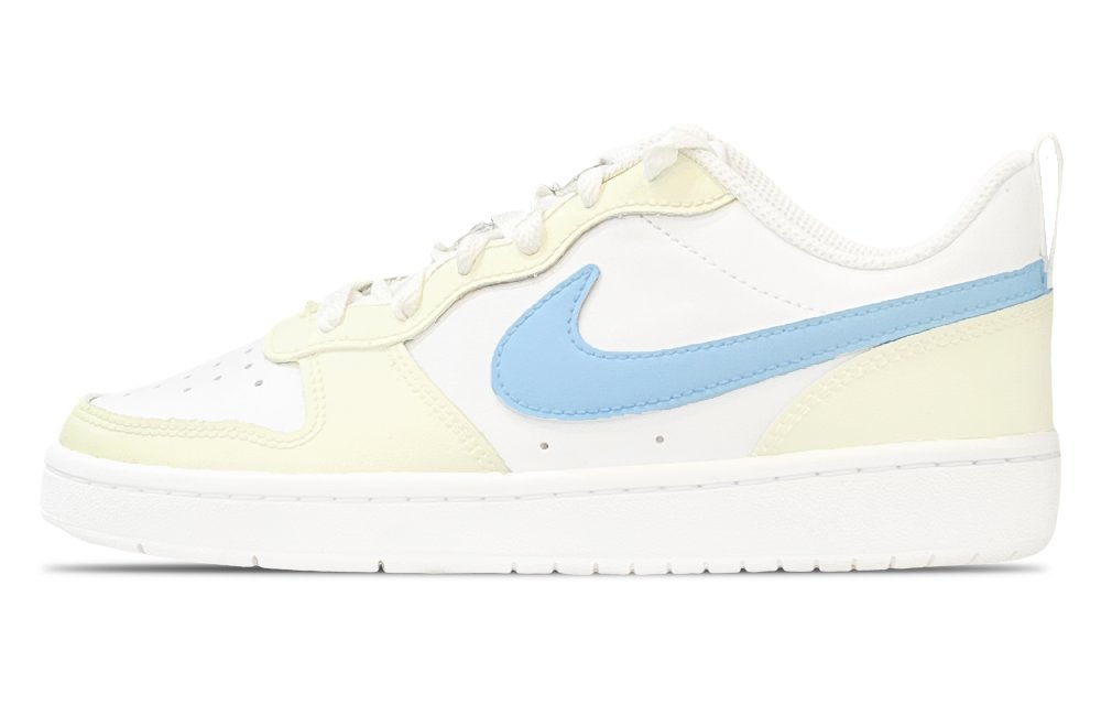Nike Court Borough Blue White Forest Anti Slip Wear Resistant Low Top Skateboard Shoes GS White Blue
