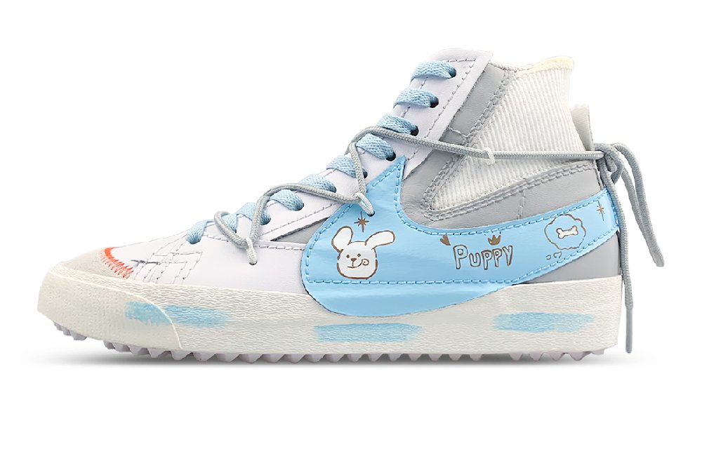 Nike Blazer Slip-Resistant Mid-Top Skateboard Shoes Unisex White