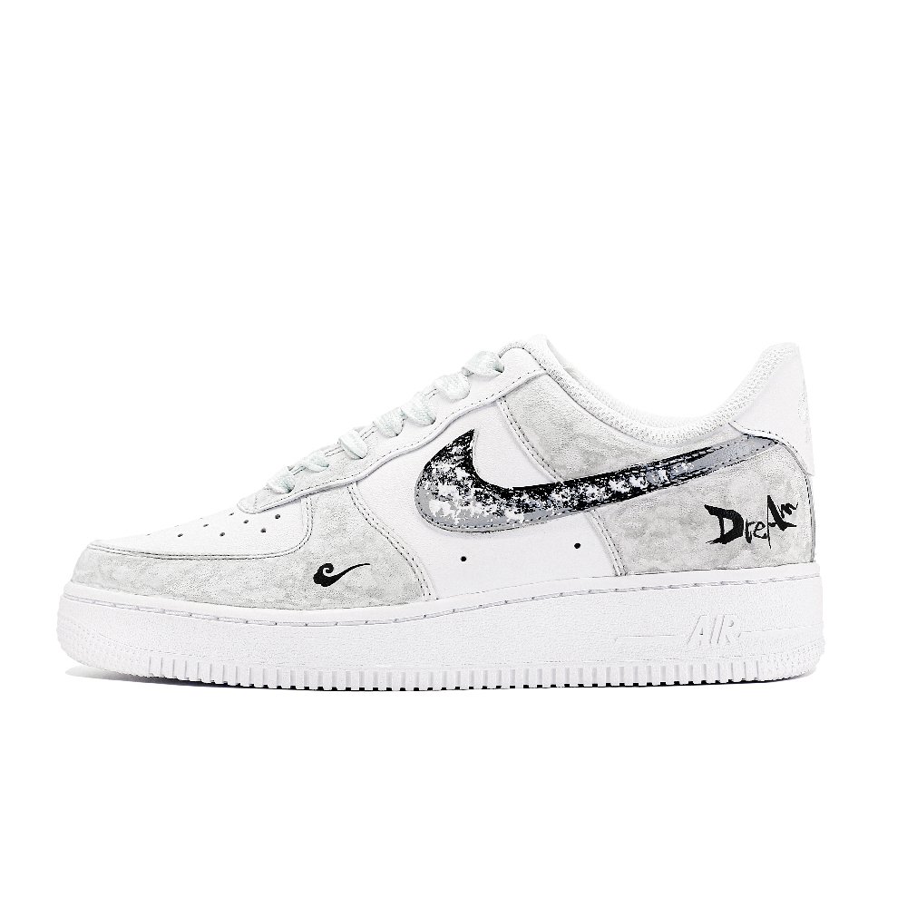 Nike Air Force 1 Slip Resistant, Abrasion Resistant, Lightweight Low Top Skateboard Shoes Unisex Gray White