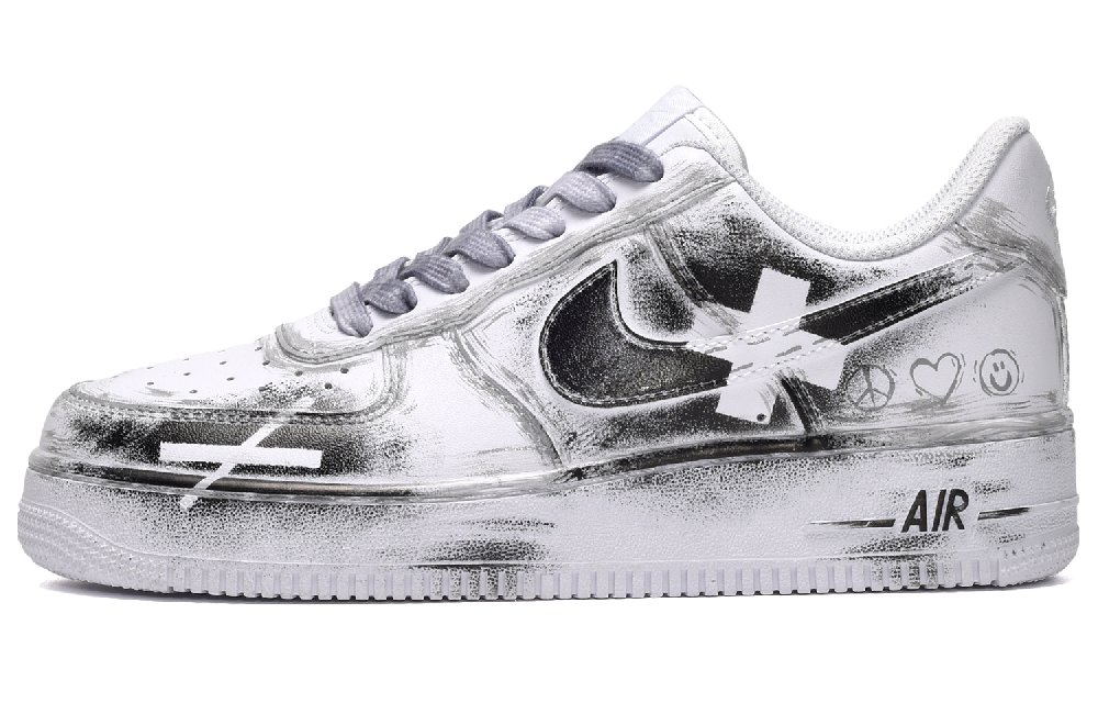 Nike Air Force 1 Low CUS ID Wasteland Style Low-Top Skateboard Shoes Women's Black White