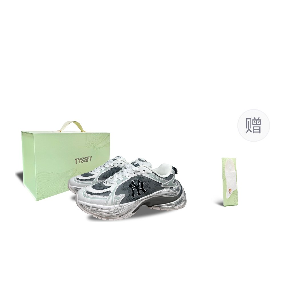 MLB New York Yankees Running Shoes Unisex Low Top White, Green